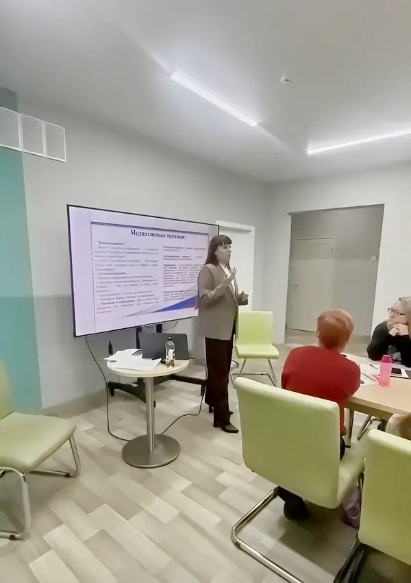 Президент «Ассоциации профессиональных медиаторов Чувашской Республики» Екатерина Саламатова выступила на мероприятии в лекционной и в практической части.